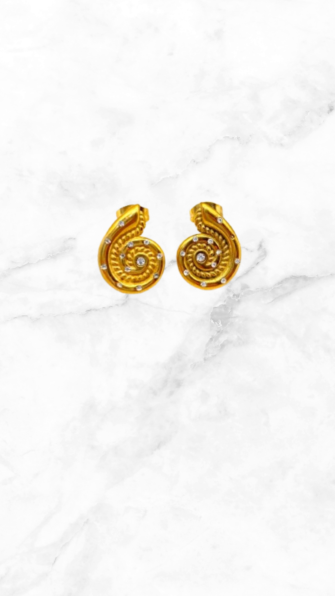 Arete Caracol Mini Zirconias Acero