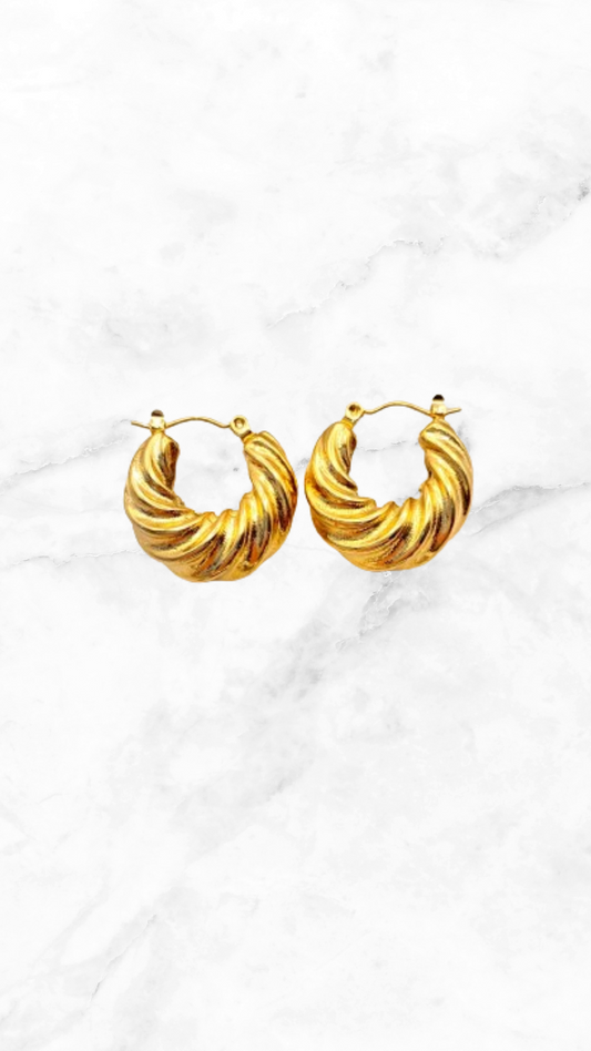 Arracada Croissant Clip Acero