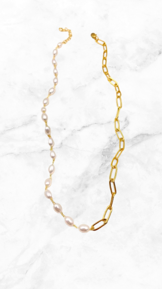 Choker Eslabon Perlas