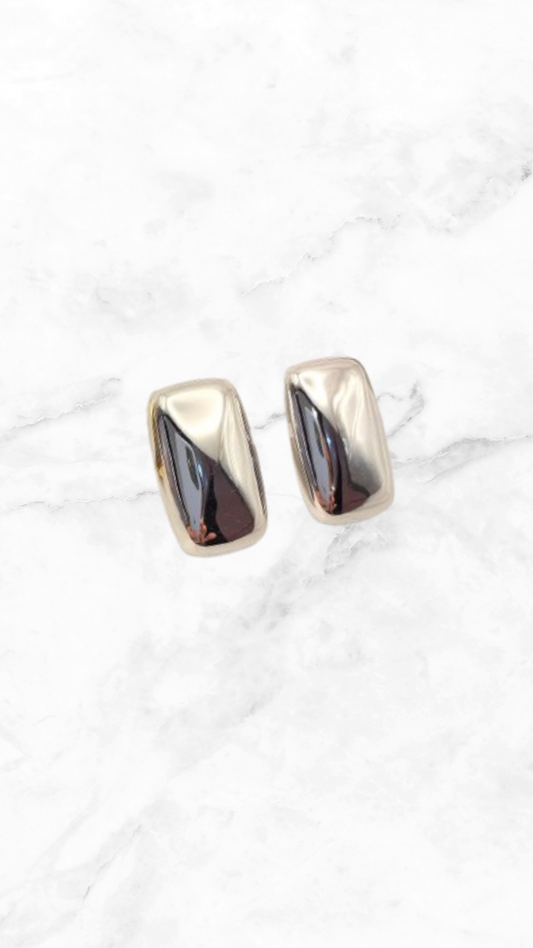Aretes Rectángulo Liso Acero