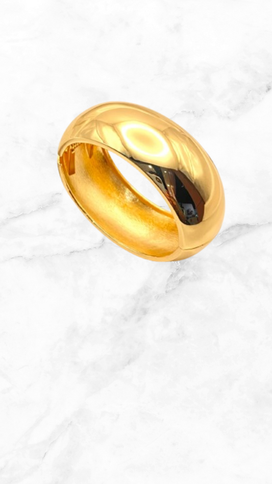 Pulsera Oval Ancha Dorada