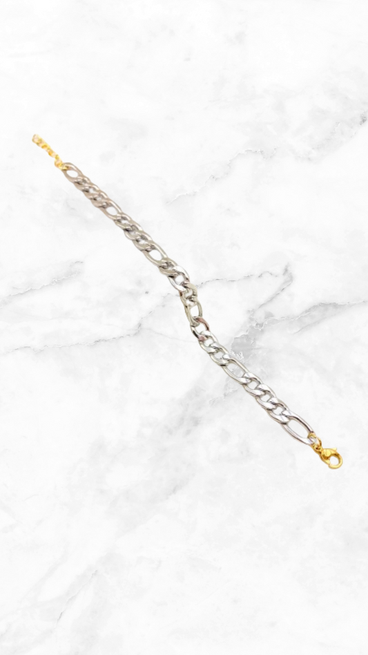 Pulsera Chunky Acero bicolor 2