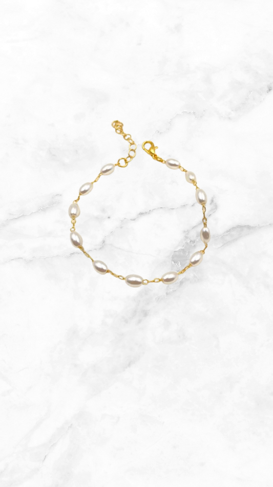 Pulsera Perlas Chapa de oro 18k