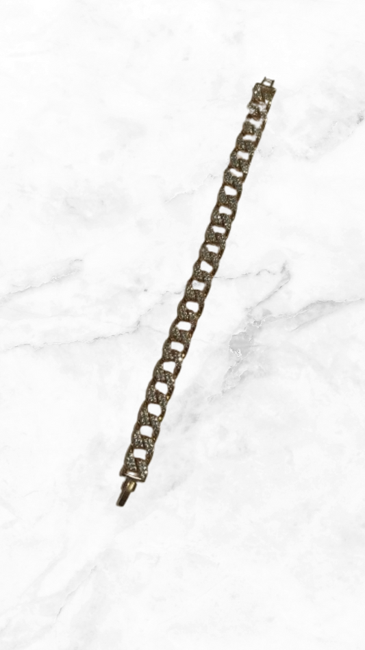 Pulsera estilo vintage plateada con dorado